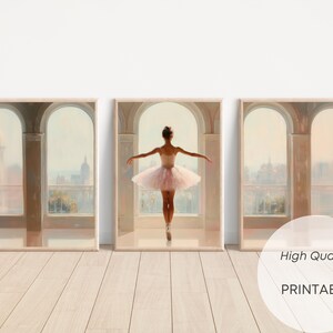 Ballerina Art Prints Set: Elegant Pink Ballet Decor (Digital Download)