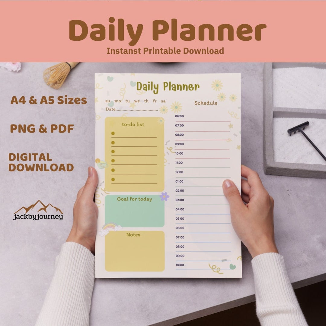 24 Hour Planner,24 Hour Daily Planner Printable,daily Planner Printable ...