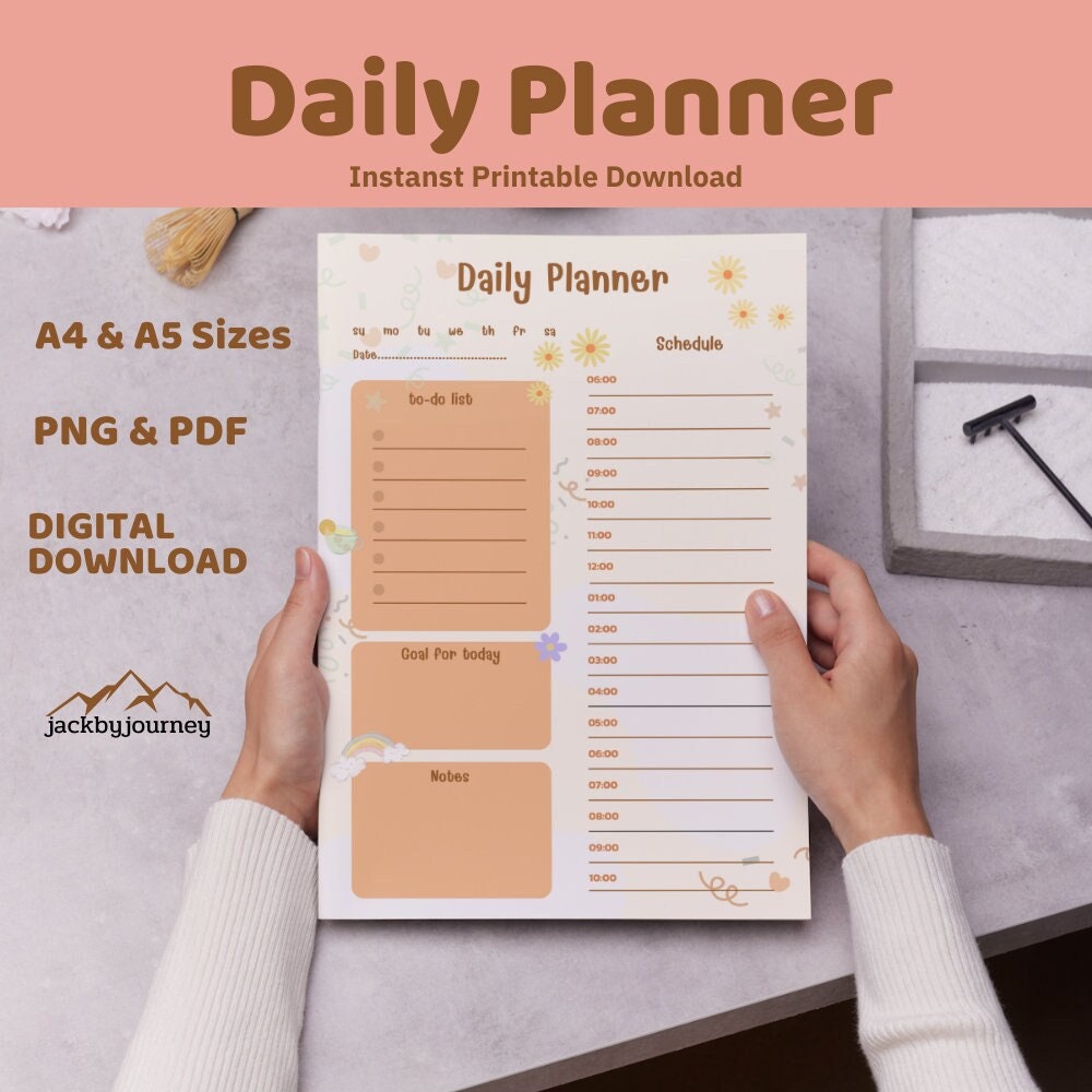 24 Hour Planner,24 Hour Daily Planner Printable,daily Planner Printable ...
