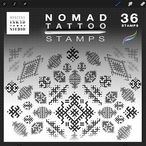 Procreate brushes, Nomad Tattoo, Procreate stamps