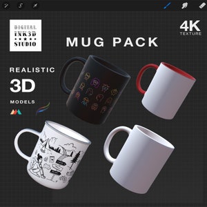 Mug mockup - Procreate 3D model - Enamel Mug mockup