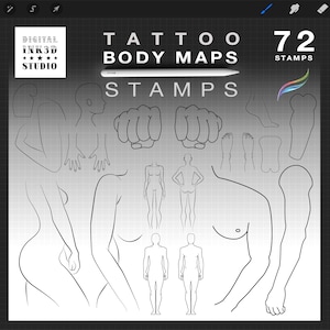 Procreate stamps, Tattoo body parts, Procreate body parts,