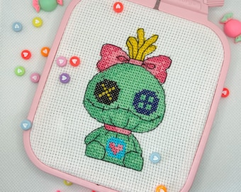 Kruissteekpatroon Scrump, Instant download, pdf-schema, eenvoudige kruissteek, draagtasontwerp, cadeau voor haar