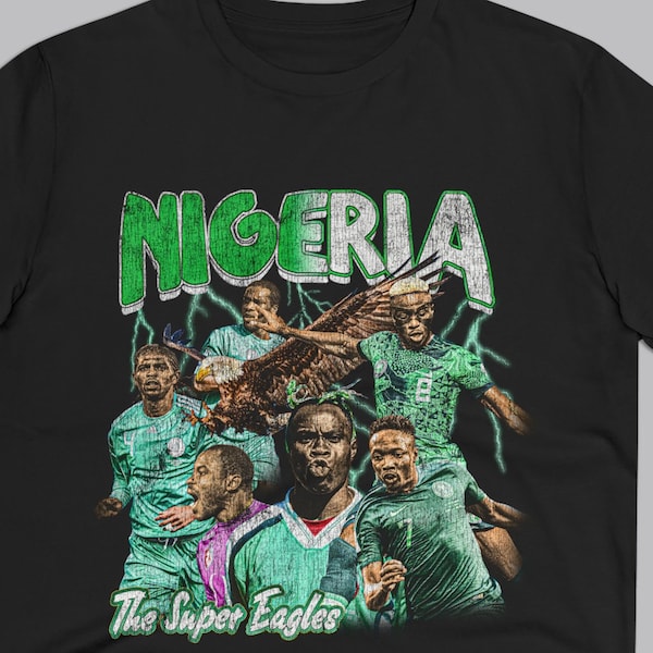Nigeria Super Eagles Shirt, Retro Nigeria Shirt, Vintage 90s T-shirt, Bootleg Vintage Clothing, Retro Football Shirt