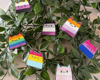 Custom LGBTQ+ Pride Cats embroidery patch