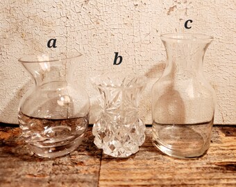 Vintage Clear Glass Bud Vase