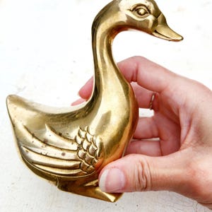 Vintage Brass Swan Figurine