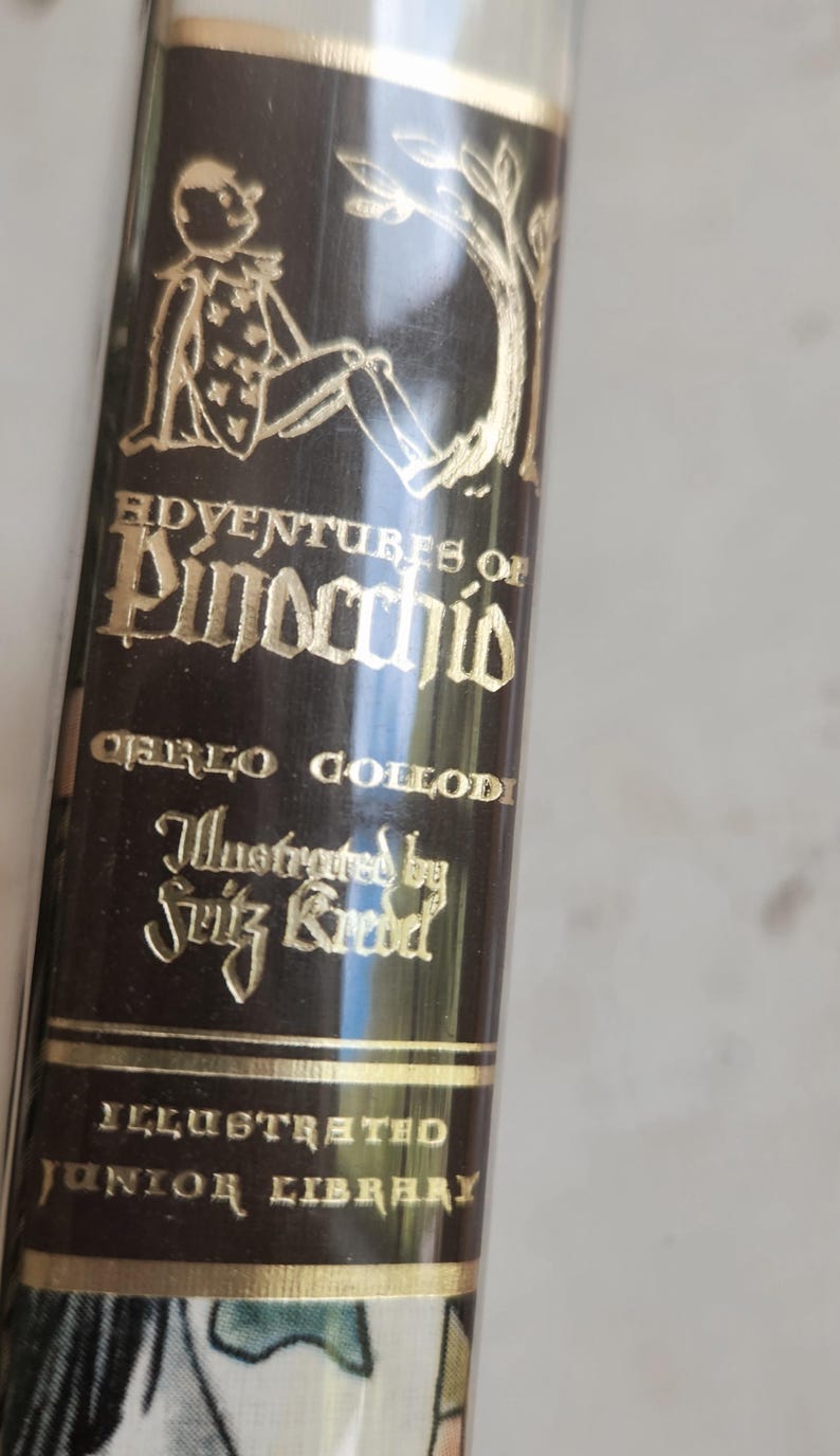 Pinocchio Lettering Adventures of Pinocchio, an Illustrated Junior Library Edition 1981 ...