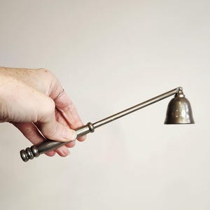 Long Hinged Handle Metal Candle Snuffer | Rustic Farmhouse Douter | Candle Accessory Gift