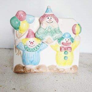 Vintage Keramik Baby Musical Clown Planter LBK