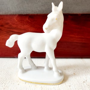 Vintage White Porcelain Horse Figurine