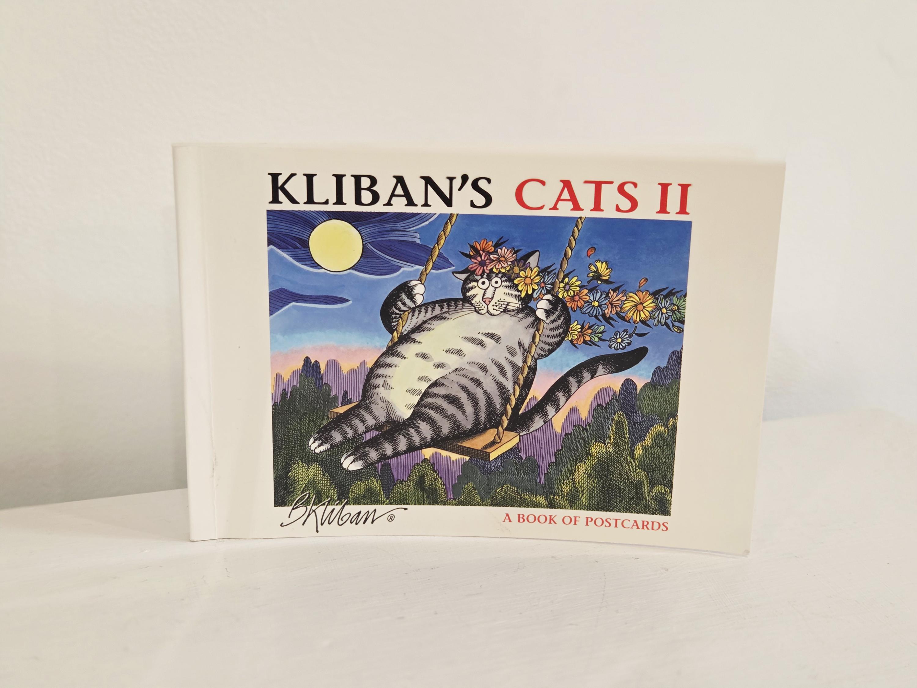 Vintage B Kliban Cats II Postcard Book: 30 Cards, Cat on Swing