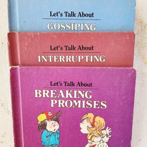 Let&#39;s Talk About / Vintage book set of 4 Gossiping, Tattling, Breaking Promises, Interrupting by Joy Berry