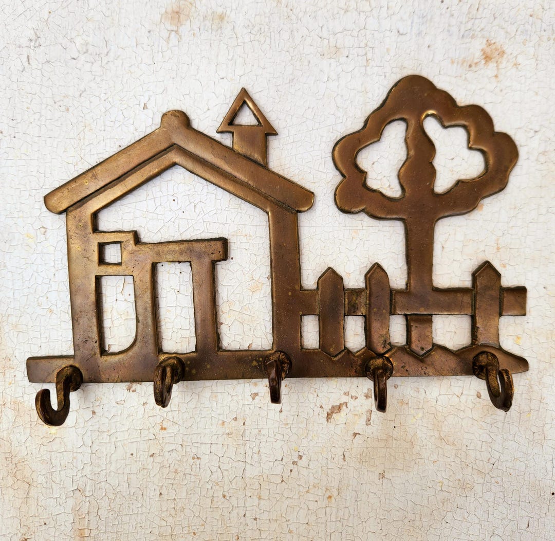 Vintage Brass Cottage Home Key Holder Rack - Etsy