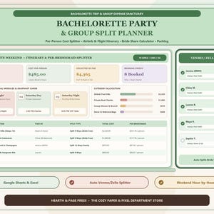 Planification d'enterrement de vie de jeune fille et répartition des dépenses (Excel et Google Sheets) : budget, itinéraire et liste des contributions de chacun.