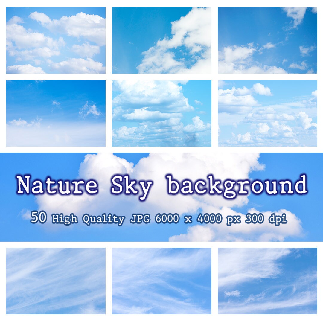 50 Nature Sky Background, High Quality JPEG 6000x4000px 300 Dpi, Cloudy ...