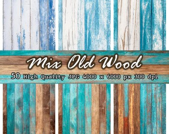 50 papeles digitales con textura de madera rústica (descarga digital)