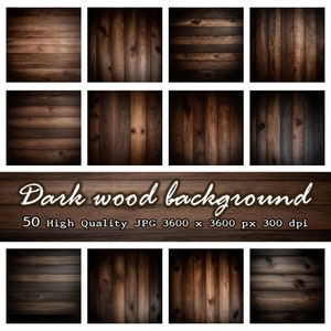 50 papeles digitales de fondo de madera oscura, papel de textura de madera vieja, fondo digital de madera negra, alta calidad, diseño digital