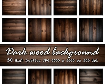 50 papeles digitales con textura de madera oscura, fondos para fotografía (descarga digital)