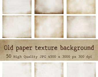 50 texturas de papel vintage, fondos digitales para álbumes de recortes (descarga digital)