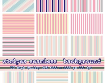 Patrón de rayas sin costuras, colores pastel, papel para álbum de recortes (descarga digital)