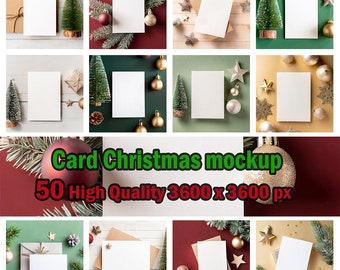 50 maquetas de tarjetas navideñas, maquetas festivas (descarga digital)