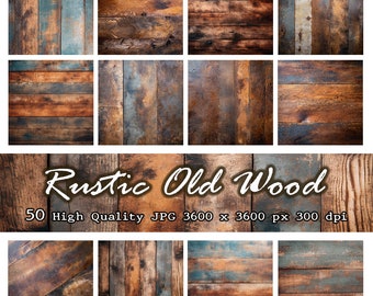 50 papeles digitales con textura de madera rústica (descarga digital)