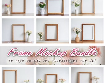 Paquete de 50 maquetas de marcos, foto de stock con estilo (descarga digital JPG)