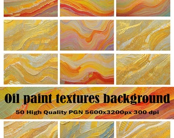 Texturas onduladas de pintura al óleo, fondos abstractos (conjunto de papel digital)