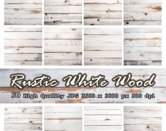 50 texturas rústicas de madera blanca, fondos de papel digital (descarga digital)
