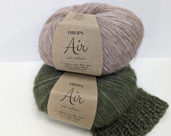 Drops Air Yarn : Mélange de laine d'alpaga bébé et de laine mérinos (50 g/150 m)