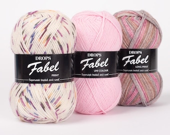 Drops Fabel Superwash Sock Yarn, Fingering Weight, Gradient Yarn