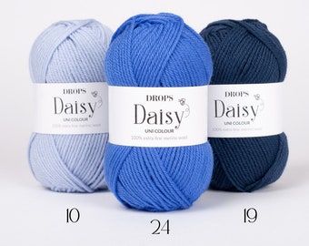 DROPS Daisy Merino Wool Yarn, DK Worsted Weight, 50g