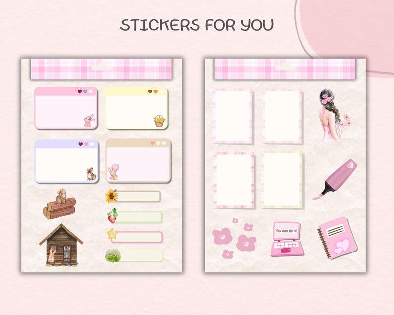 All-in-one bundle preview: notebook, templates, and digital sticker pack