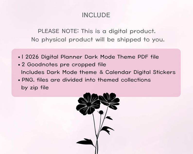 2026 Dark Mode Digital Planner: Hyperlinked Note-taking Template (PDF ...
