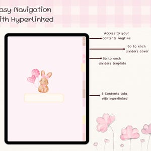 hyperlinked tabs in a pastel-themed digital notebook