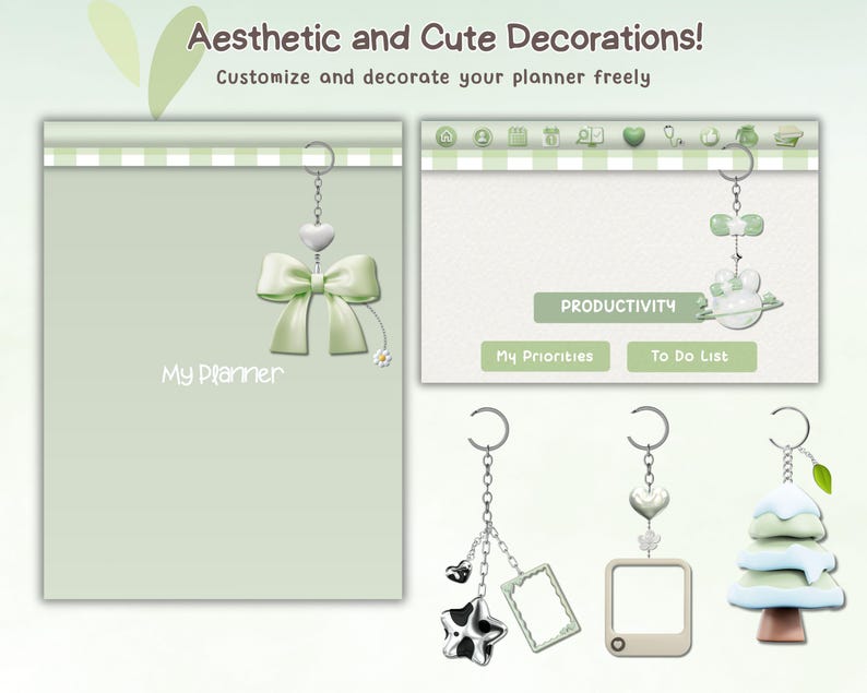 Soft Green Digital Planner for Goodnotes: Hyperlinked Template ...