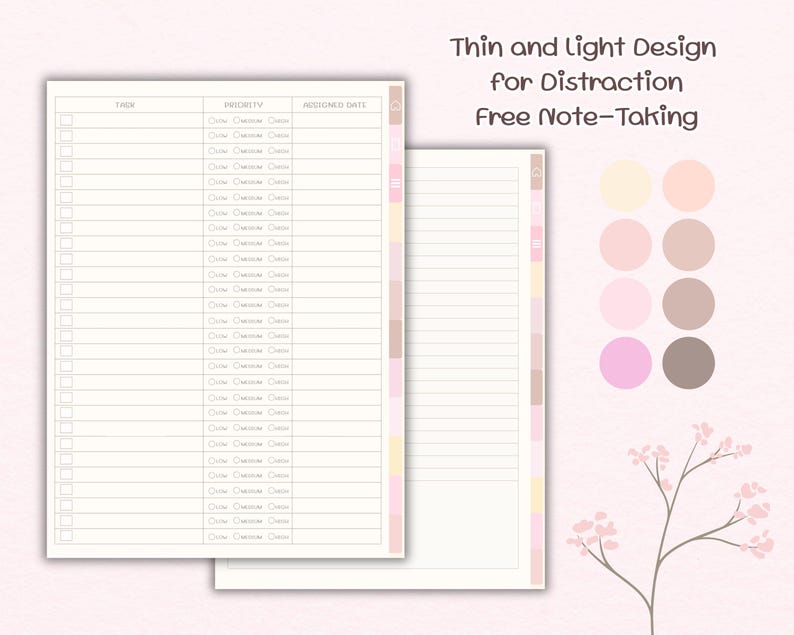 cute digital notebook with soft pastel design