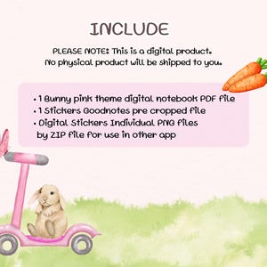 INSTANT DOWNLOAD, cute digital notebook with soft pastel design  include PDF file and Stickers goodnotes file