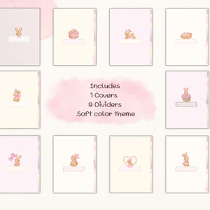 Cover page of a cute digital notebook with soft pastel design, made for Goodnotes