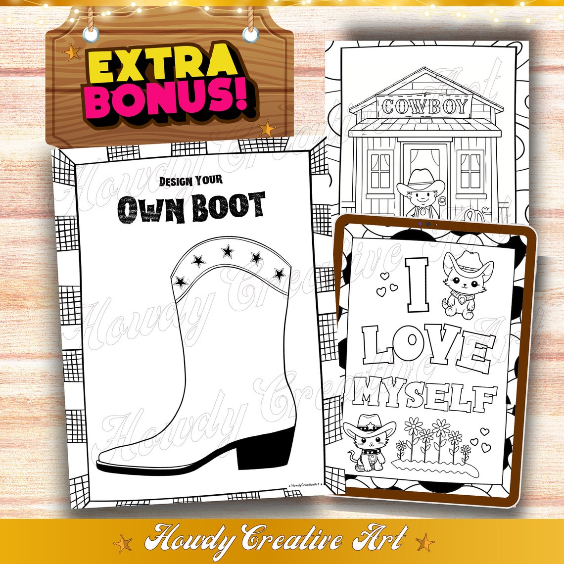 Cowboy ABC Coloring Pages Fun Western Baby Shower Activity Pack for Kids Alphabet Coloring Sheet ...