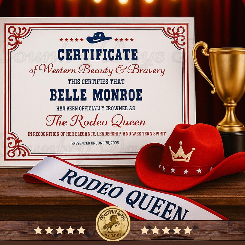 Western Pageant Pageant Award Certificate - Etsy