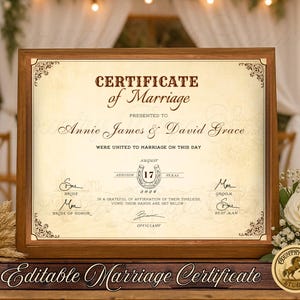 Bearbeitbare westliche Heiratsurkunde | Rustikale Landhochzeitsurkunde | Cowboy-Stil-Hochzeits-Andenken | Druckbare Ehe Vorlage
