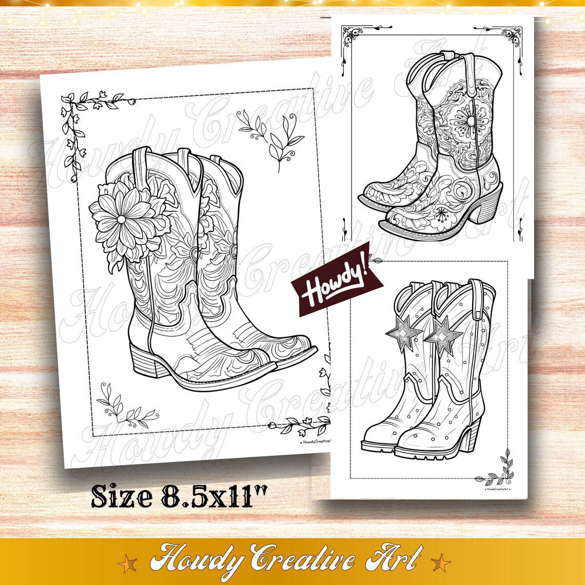 Cowgirl Boots Coloring Pages Blooming Boots Adult Coloring Pages ...