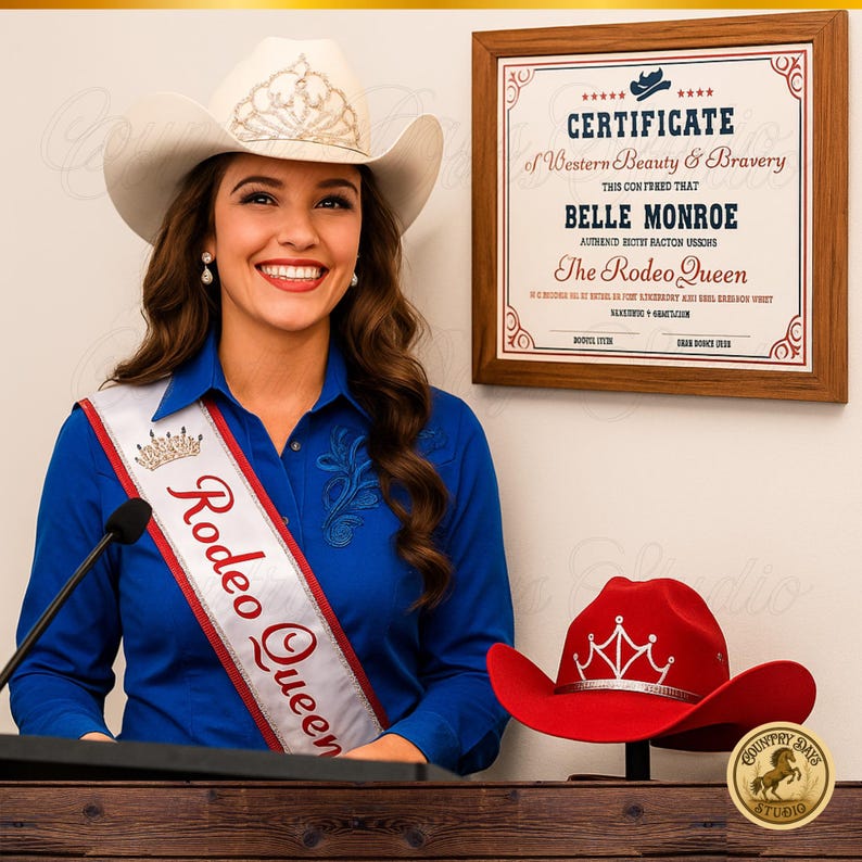 Western Pageant Editable Rodeo Queen Certificate Template: Western Pageant Award ...