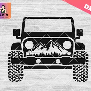 Amerikaanse offroad SVG, zomer SVG, auto Offroad bos SVG, boom SVG, Amerikaanse offroad, berg SVG, 4x4 offroad illustraties, 4wd vlag VS, Cricut, silhouet