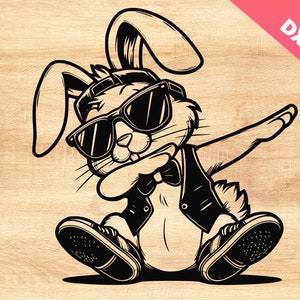 Betupfen Ostern svg, Häschen Sonnenbrille, Hip-Hop-Häschen, Osterhase, süßer Häschen SVG, cooles Hip-Hop-Kaninchen svg, Frohe Ostern svg, lustiges Ostern, Cricut