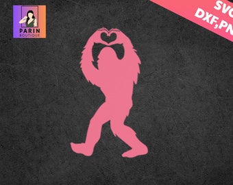 Bigfoot Heart svg, Valentine Bigfoot svg, Valentine's Day Sublimation, bigfoot png,I Heart You png,Heart Hand png,Valentine's Day Svg,Cricut