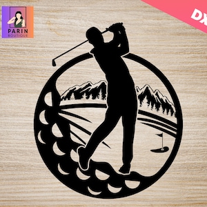 Mannelijke Golfer Svg, Golfen Svg, Golfclub Png, Golfbal svg, Golf Svg, Golfer Silhouet, Golf Monogram Svg, Golfspeler Svg, bos svg, sport, Cricut