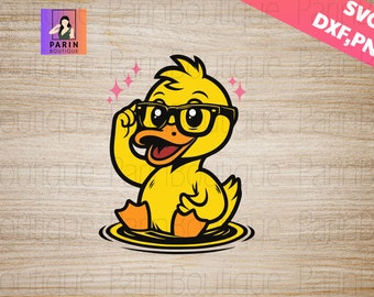 Anatra con occhiali da sole Svg png, Anatra carina in formato SVG, sorriso anatra in formato SVG, Anatra in formato Svg, clipart digitale anatra carina, Kawaii Rubber Duck in formato SVG, divertente design di anatra, Cricut